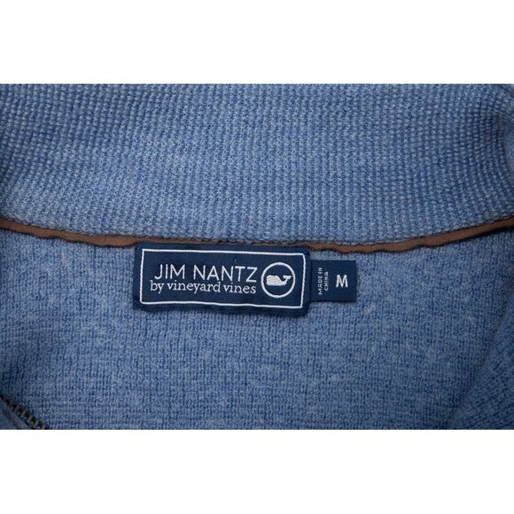 Jim Naatz by Vineyard Vines Sweater Men Medium Blue Merino Wool 1/4 Zip Pullover - Picture 8 of 12